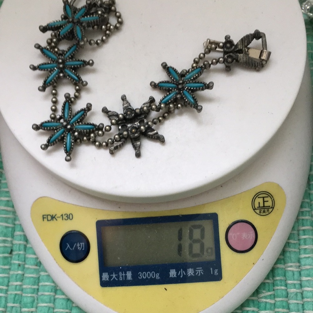 Vintage Turquoise Floral Link Bracelet by Vintage - Picture 11 of 11